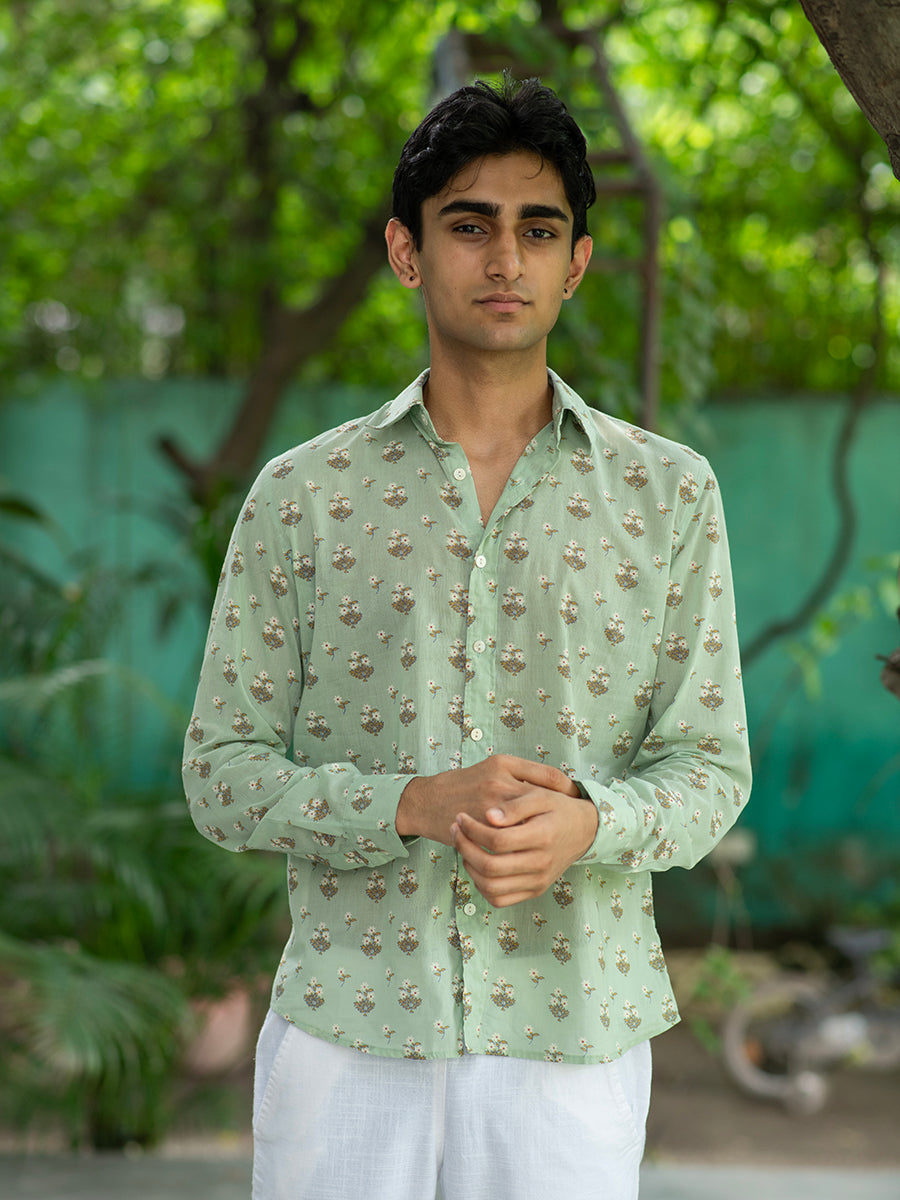 Xavier Mens Shirt F/S : Chanderi Mint