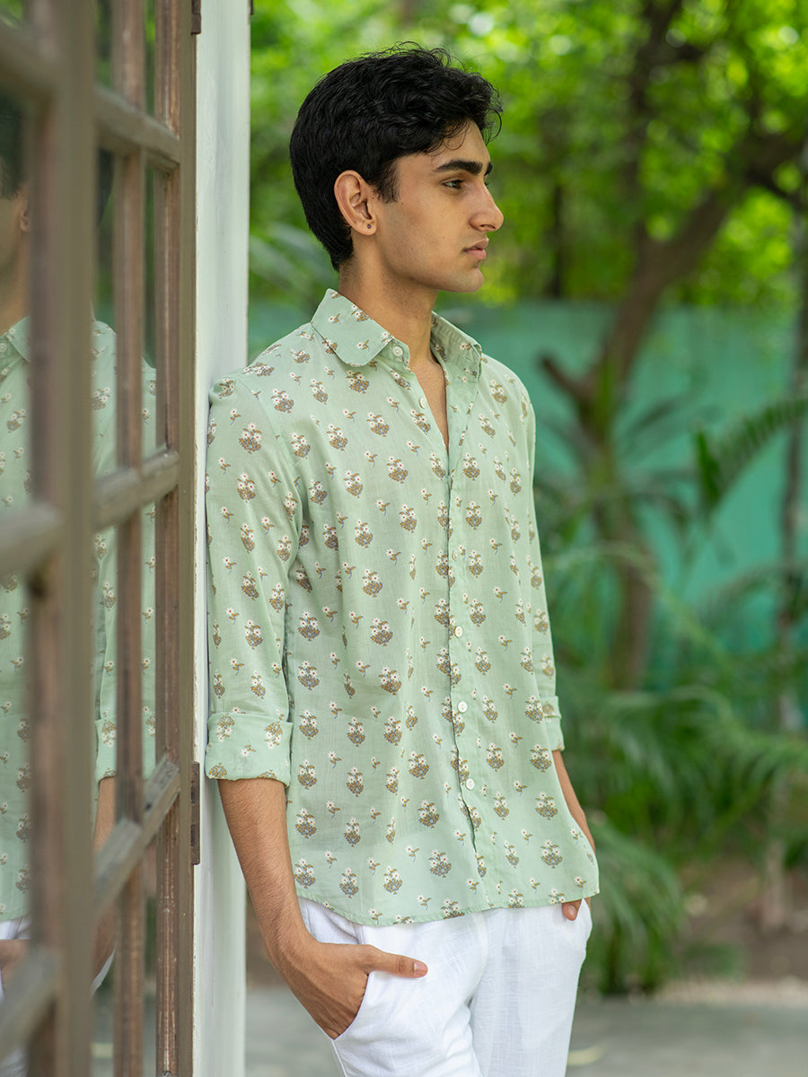 Xavier Mens Shirt F/S : Chanderi Mint