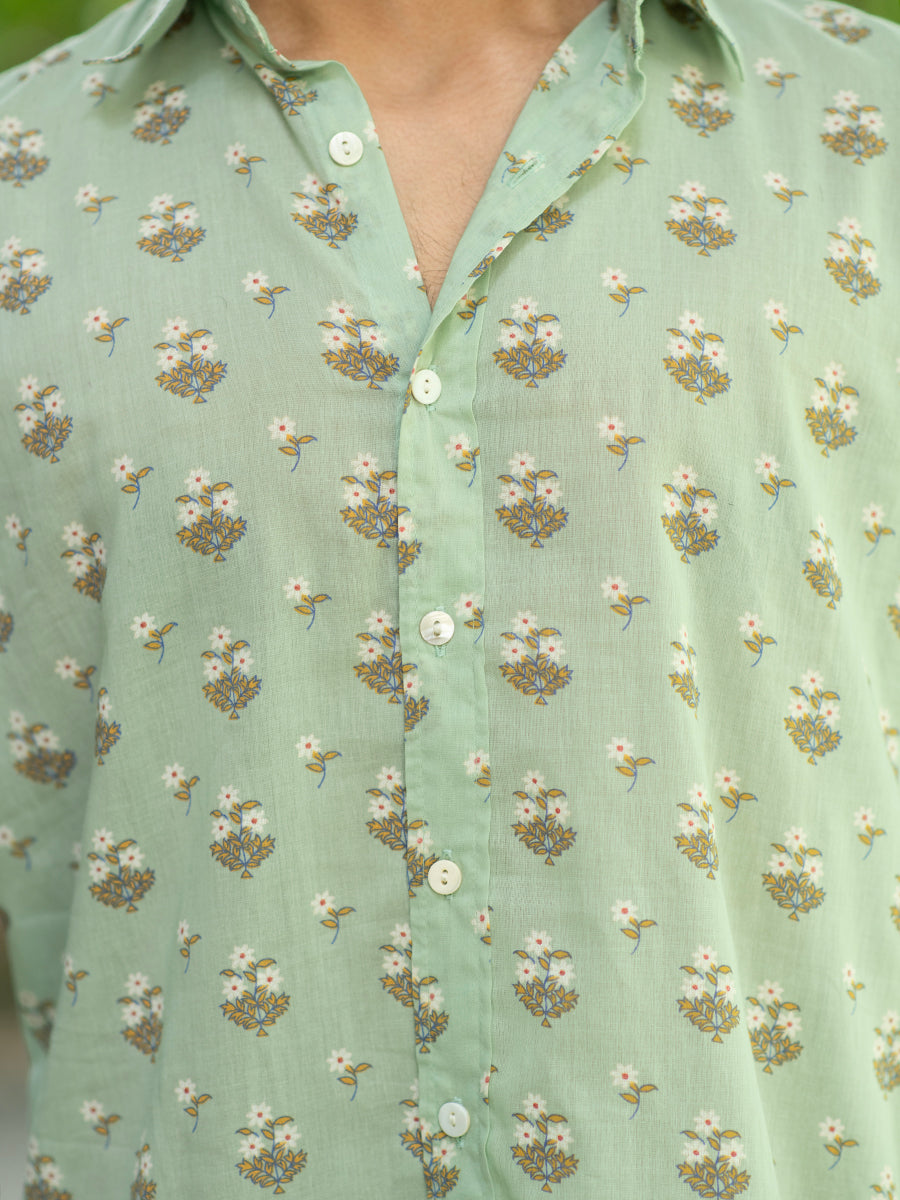 Xavier Mens Shirt F/S : Chanderi Mint