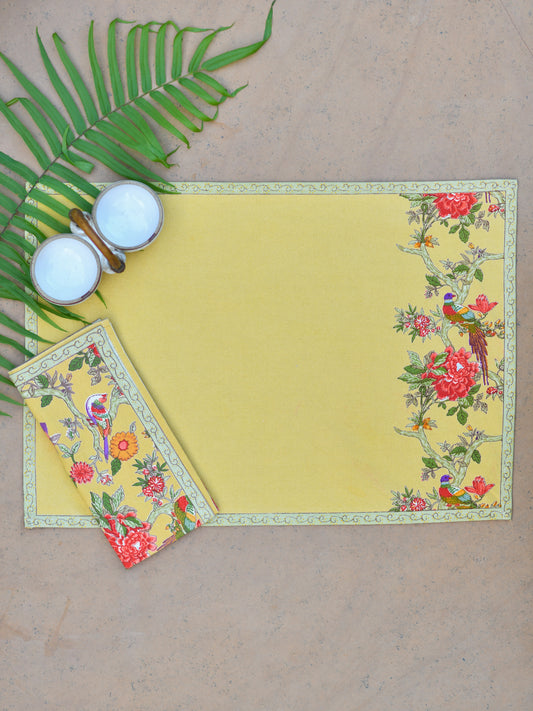 Mat Set of 6 : Bird Yellow