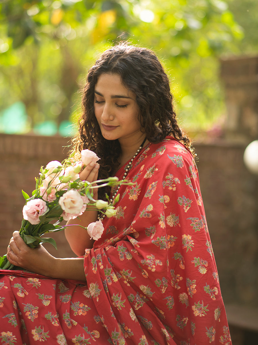 Cotton Saree : Toile Red