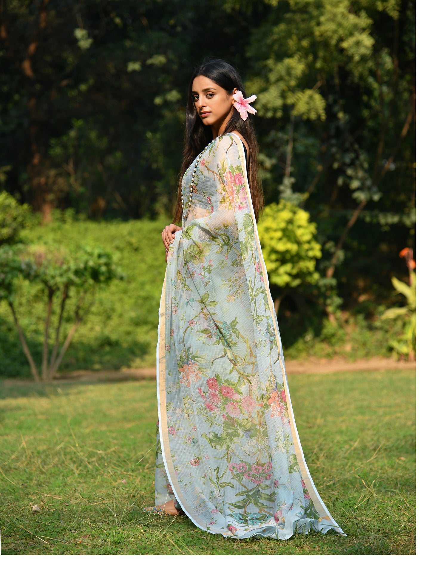 Saree Kota Silk : Sardinia Sky