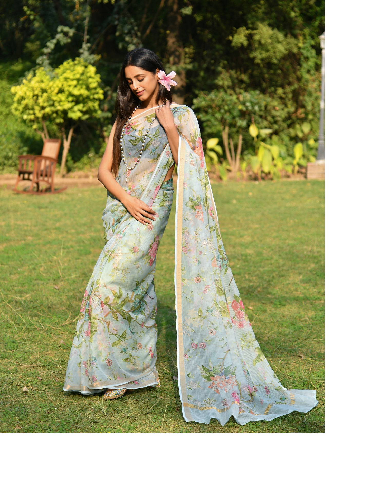 Saree Kota Silk : Sardinia Sky