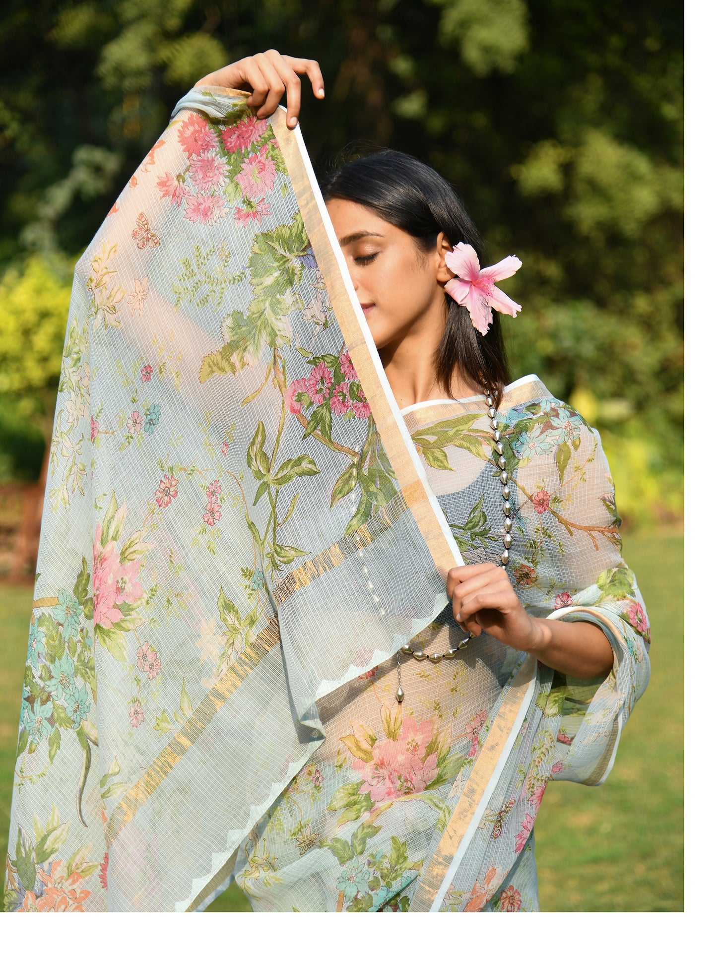 Saree Kota Silk : Sardinia Sky