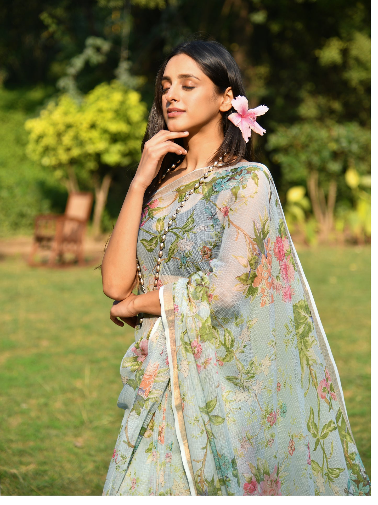 Saree Kota Silk : Sardinia Sky