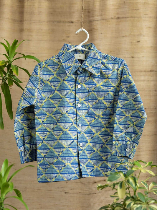 Angad Shirt FS : Phulkari Blue