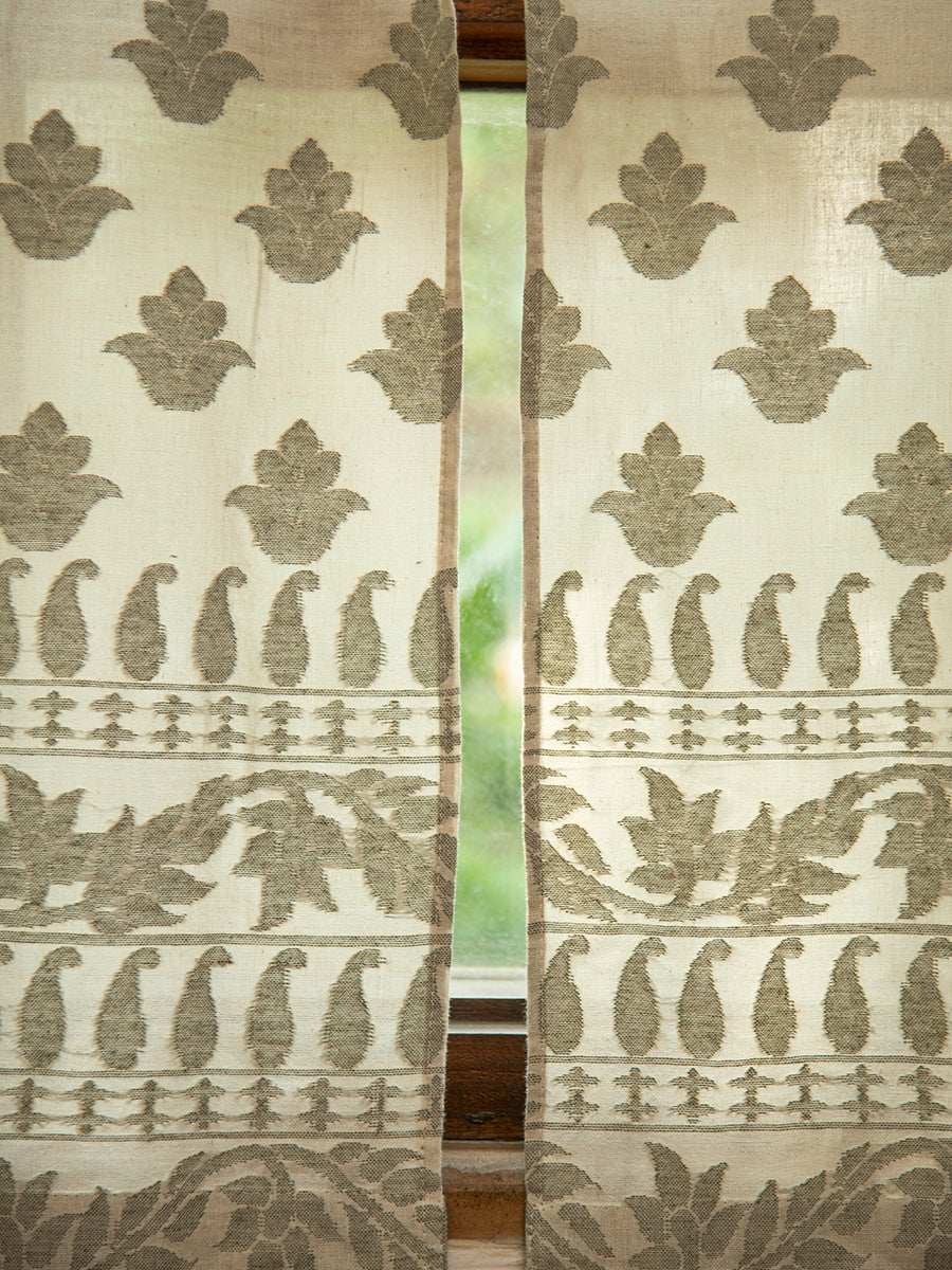 Handloom Curtain : Floral Sage