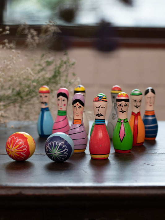 Hand Painted Bowling Set : Assorted