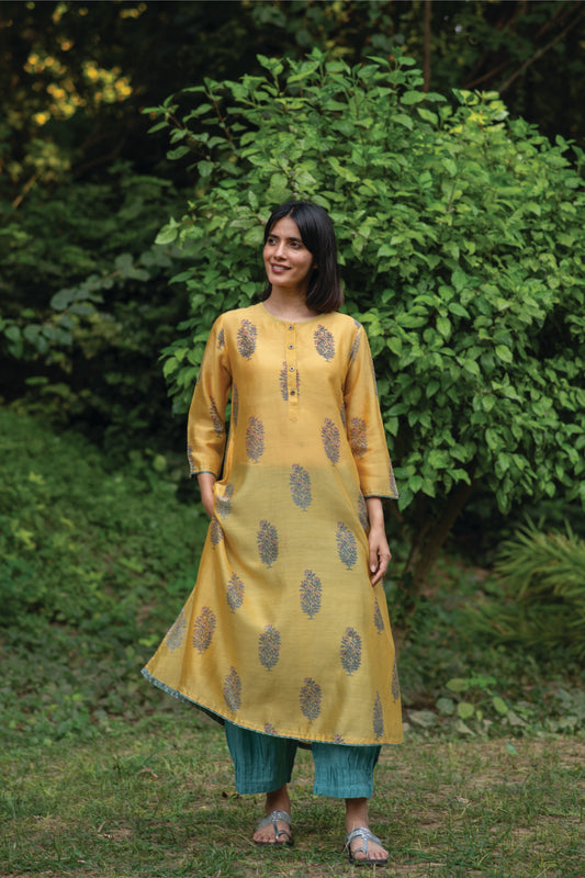 A Line Kurta C.S. : Rosa Yellow