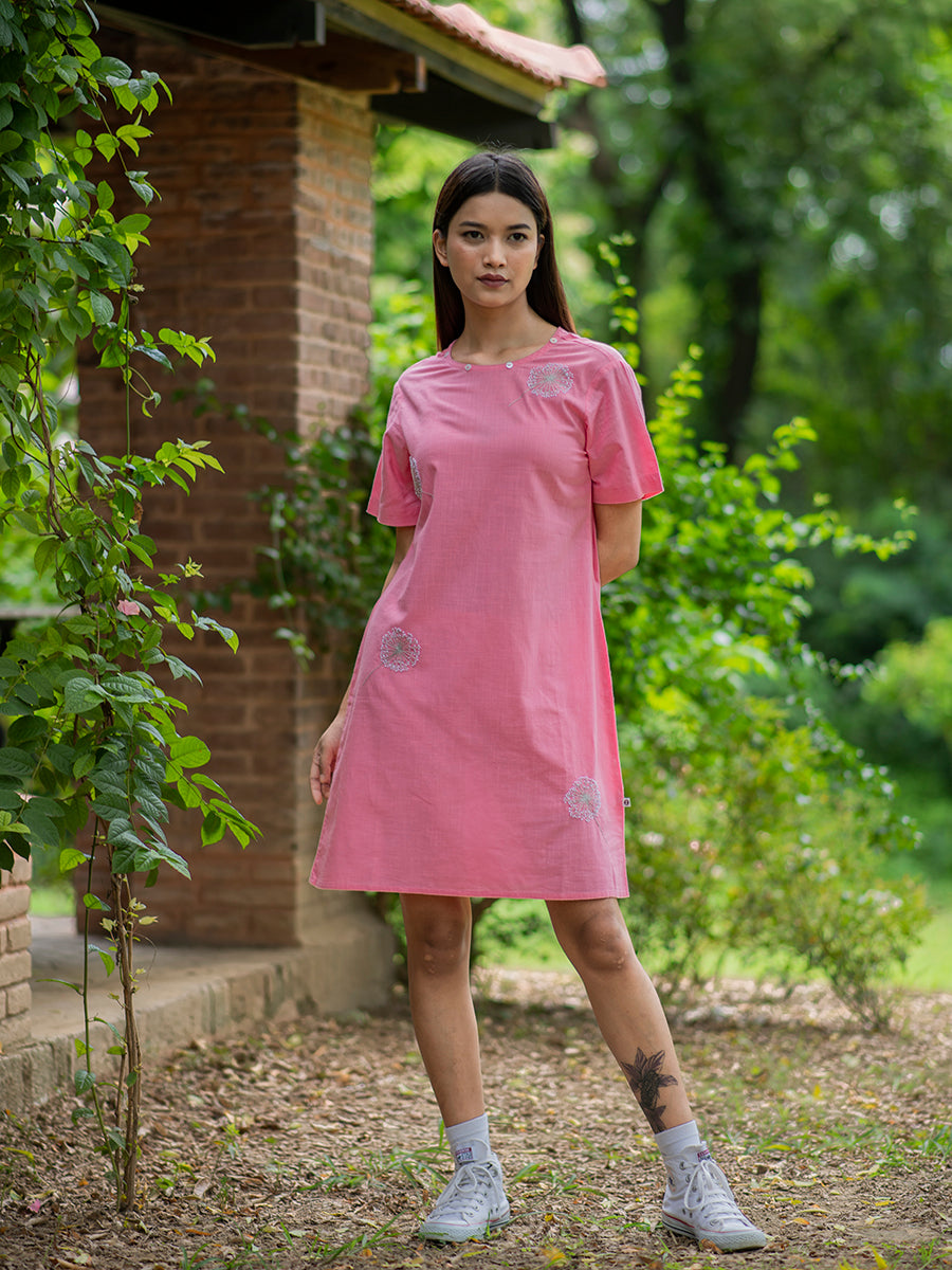 Aapi Dress : Slub Rose