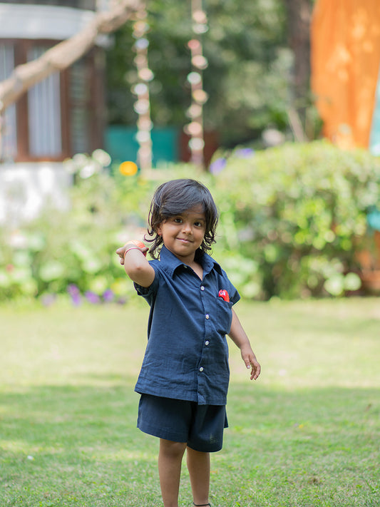 Angad Shirt : Slub Navy