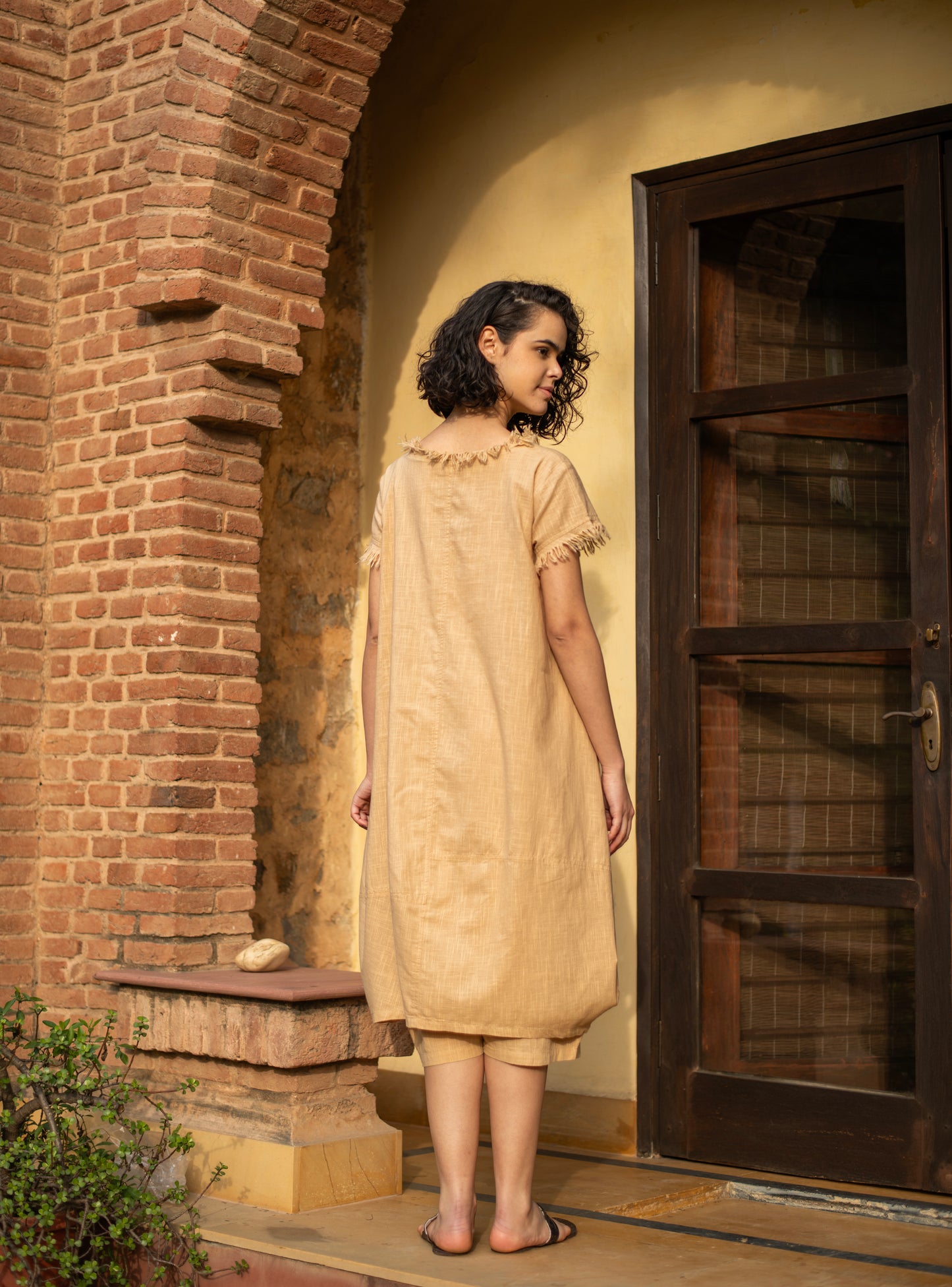 Balloon Dress : Slub Beige