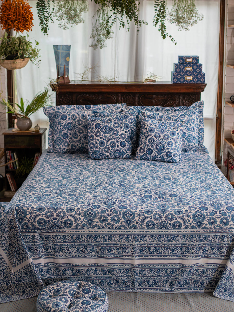 Floor Cushion : Bellur Blue & White