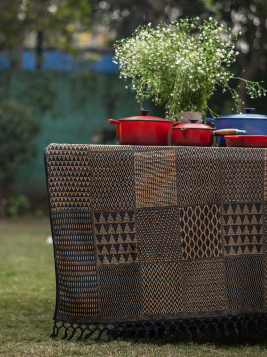 Table Cloth : Handloom Brocade Black