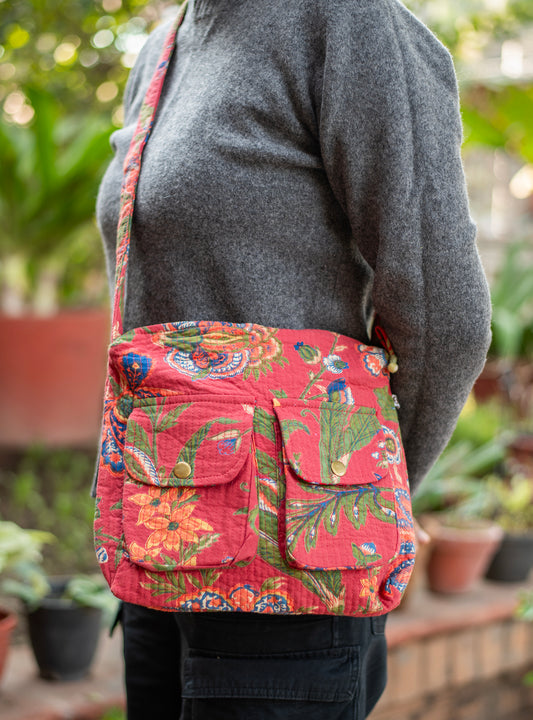 Quilted Camp Bag	: Hawaii Chilli