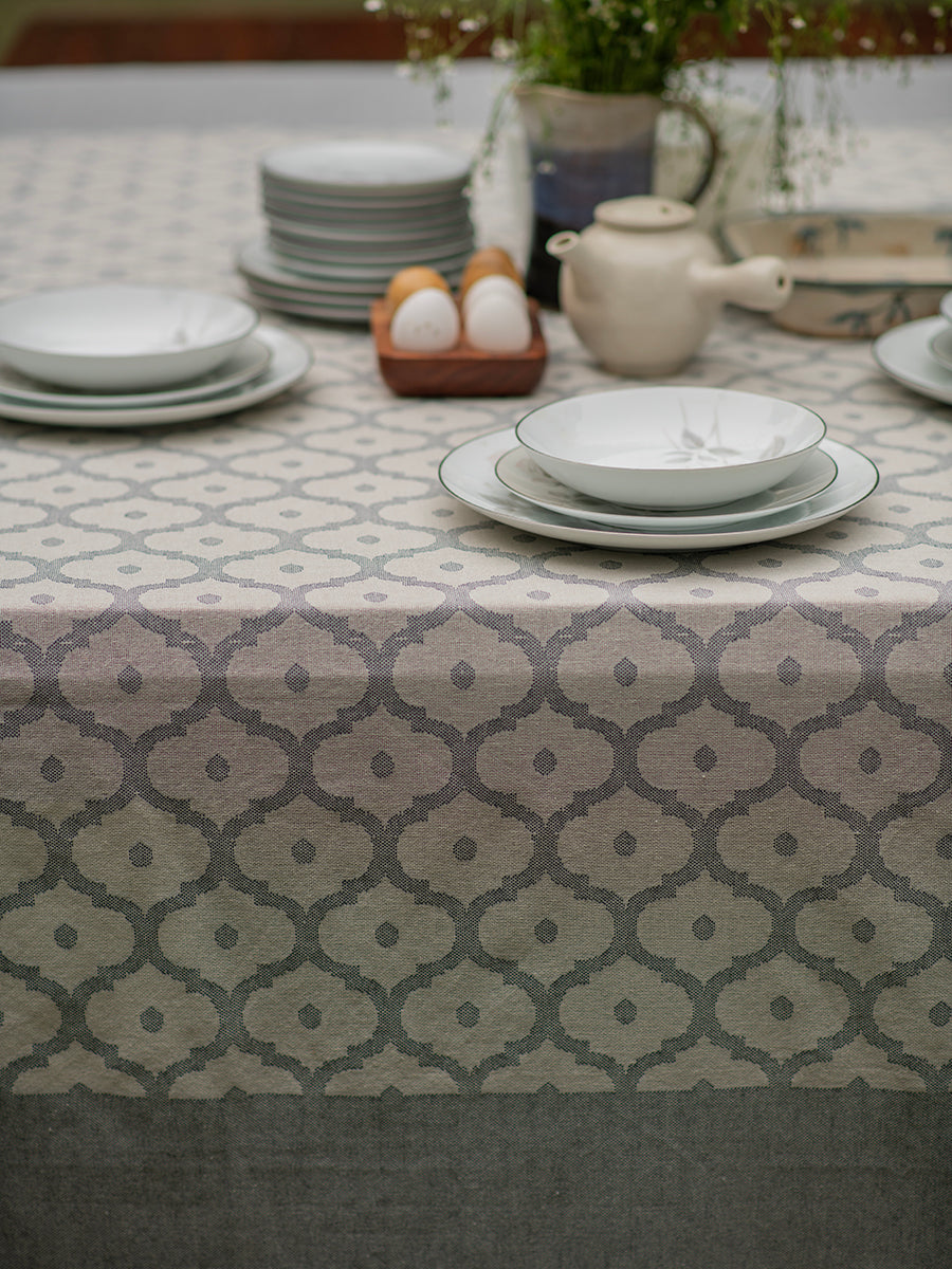 Handloom Tablecloth : Jaal Grey