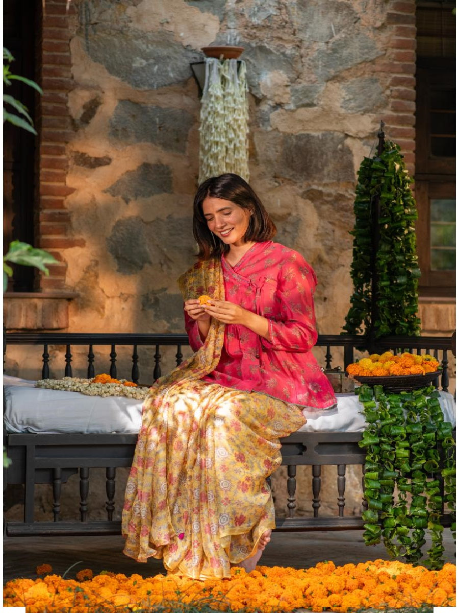 Kota Silk Saree : Tara Yellow