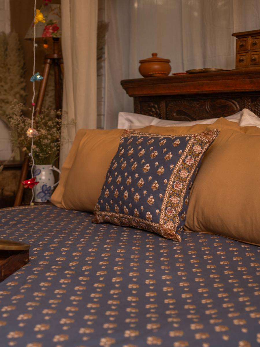 Bed Cover : Chanderi Denim