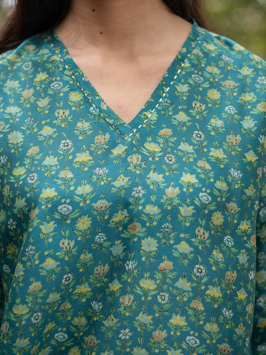 Churidar Top : Eden Emerald