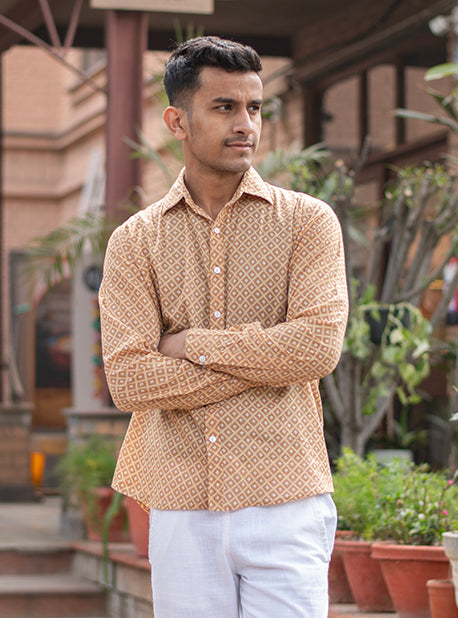 Hangout Mens Shirt : Boro Beige