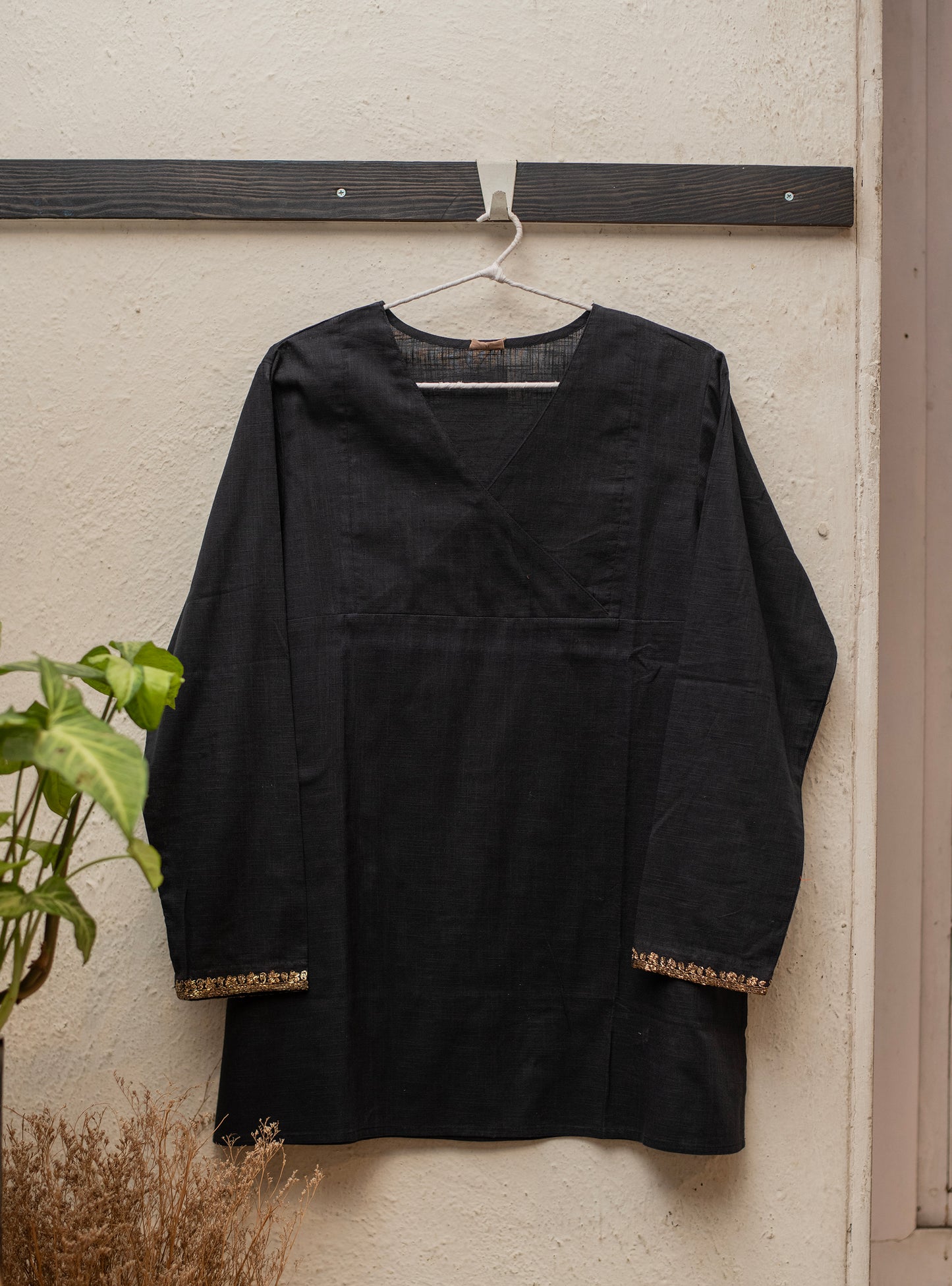 J Top : Slub Black