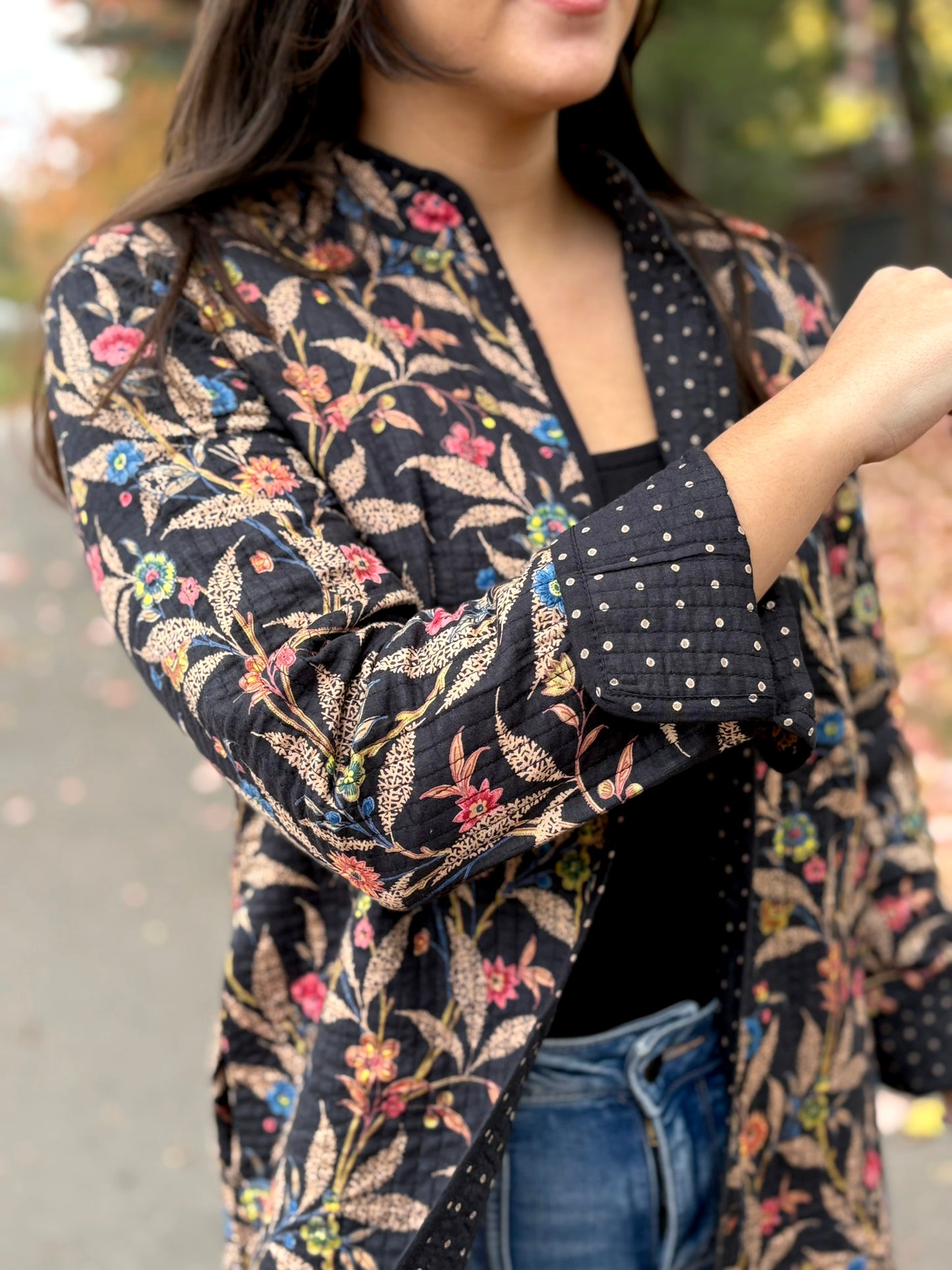 Easy Fit Reversible Jacket : Wildflower Black