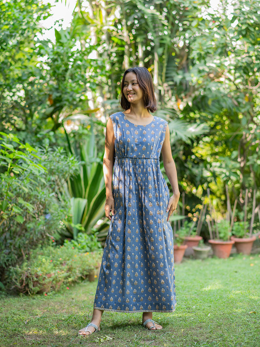 Juliette Dress : Chanderi Denim