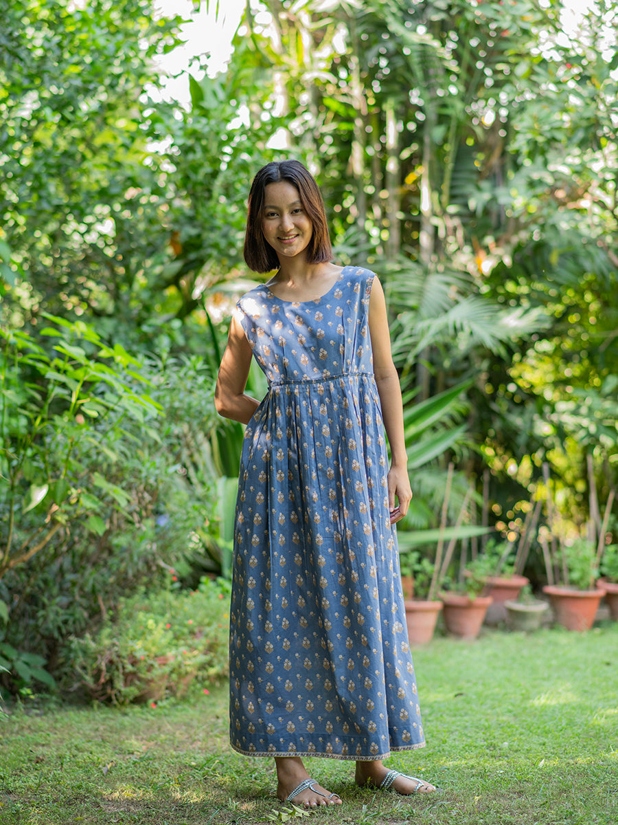 Juliette Dress : Chanderi Denim