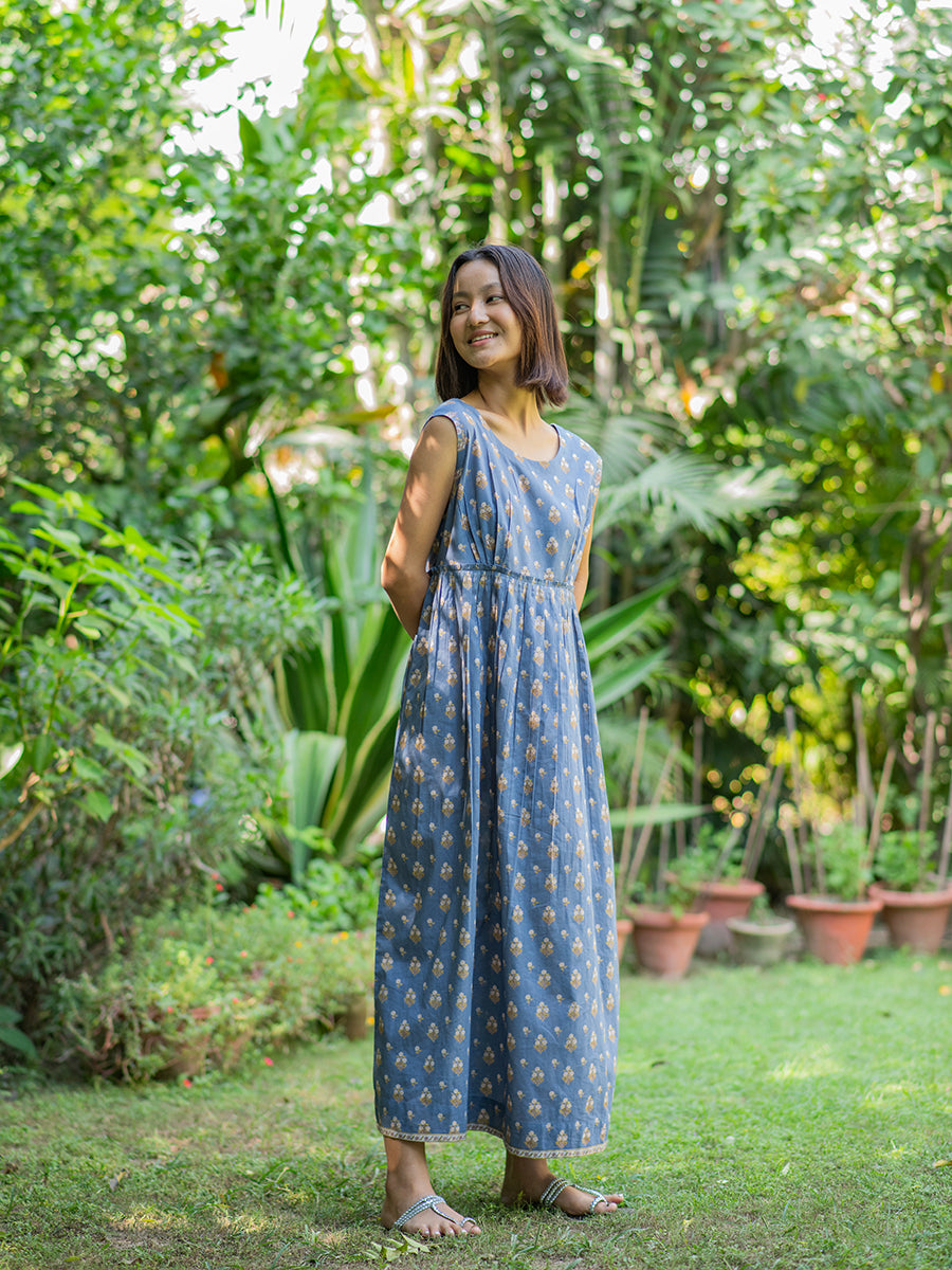 Juliette Dress : Chanderi Denim