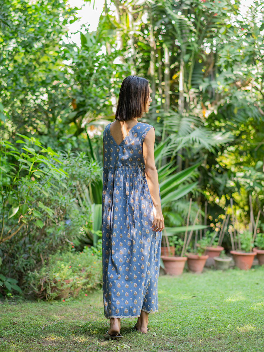 Juliette Dress : Chanderi Denim