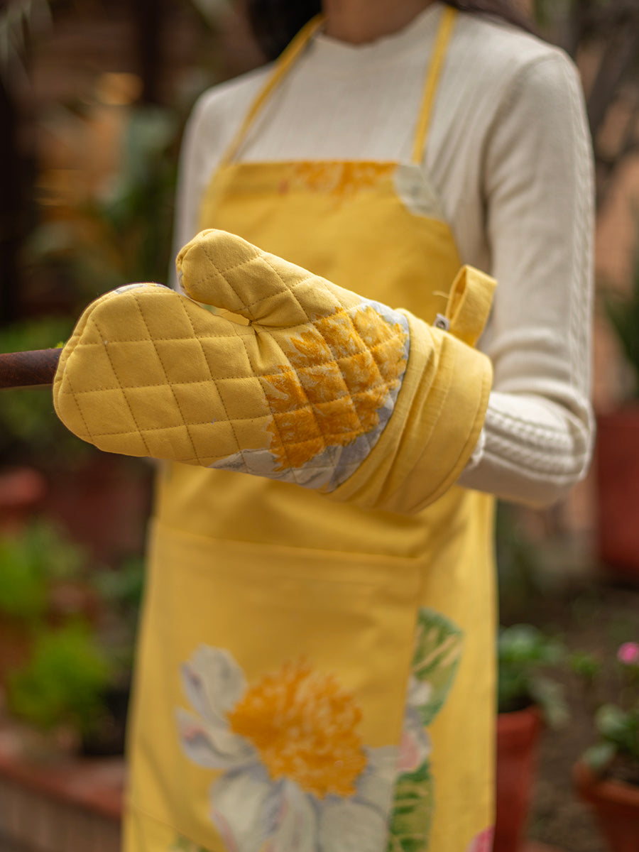 Canvas Oven Mitt : Madrid Yellow