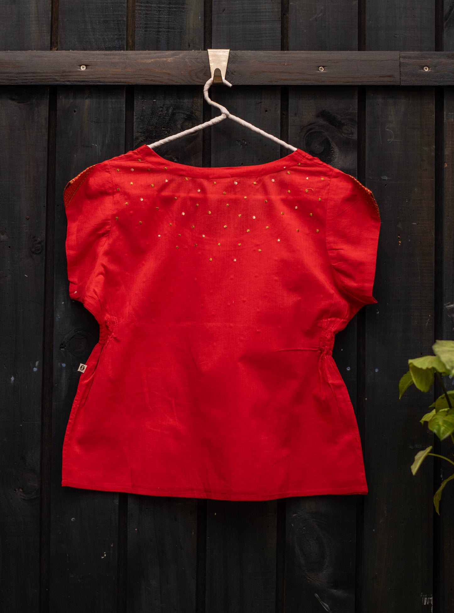 Meena Top : Emb. Red