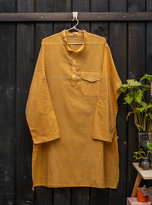 Men's Kurta Short : Shibori Mango