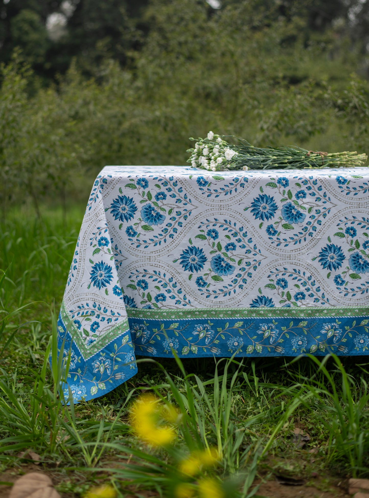 Printed Table Cloths : Meroli Blue