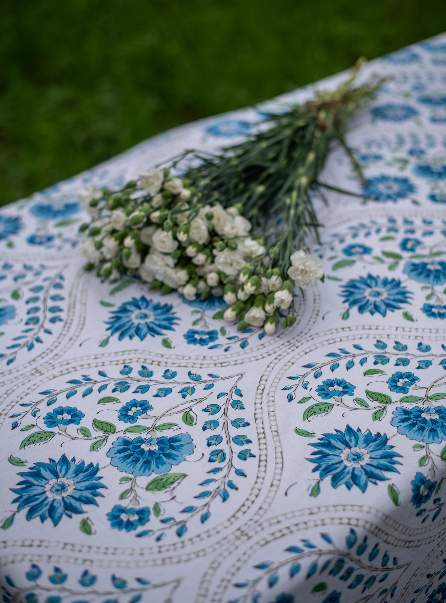 Printed Table Cloths : Meroli Blue