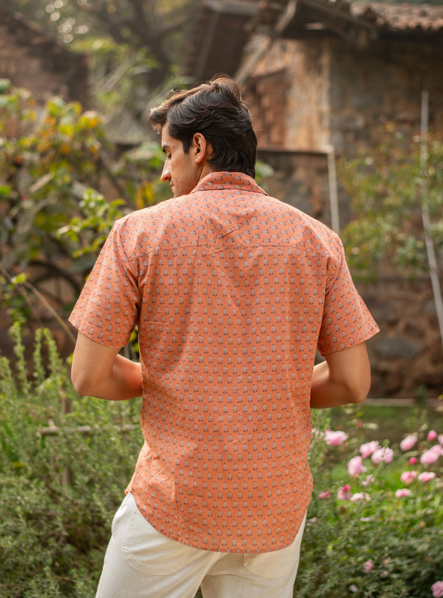 Xaviers Mens Shirt H/S (P) Panna Brick