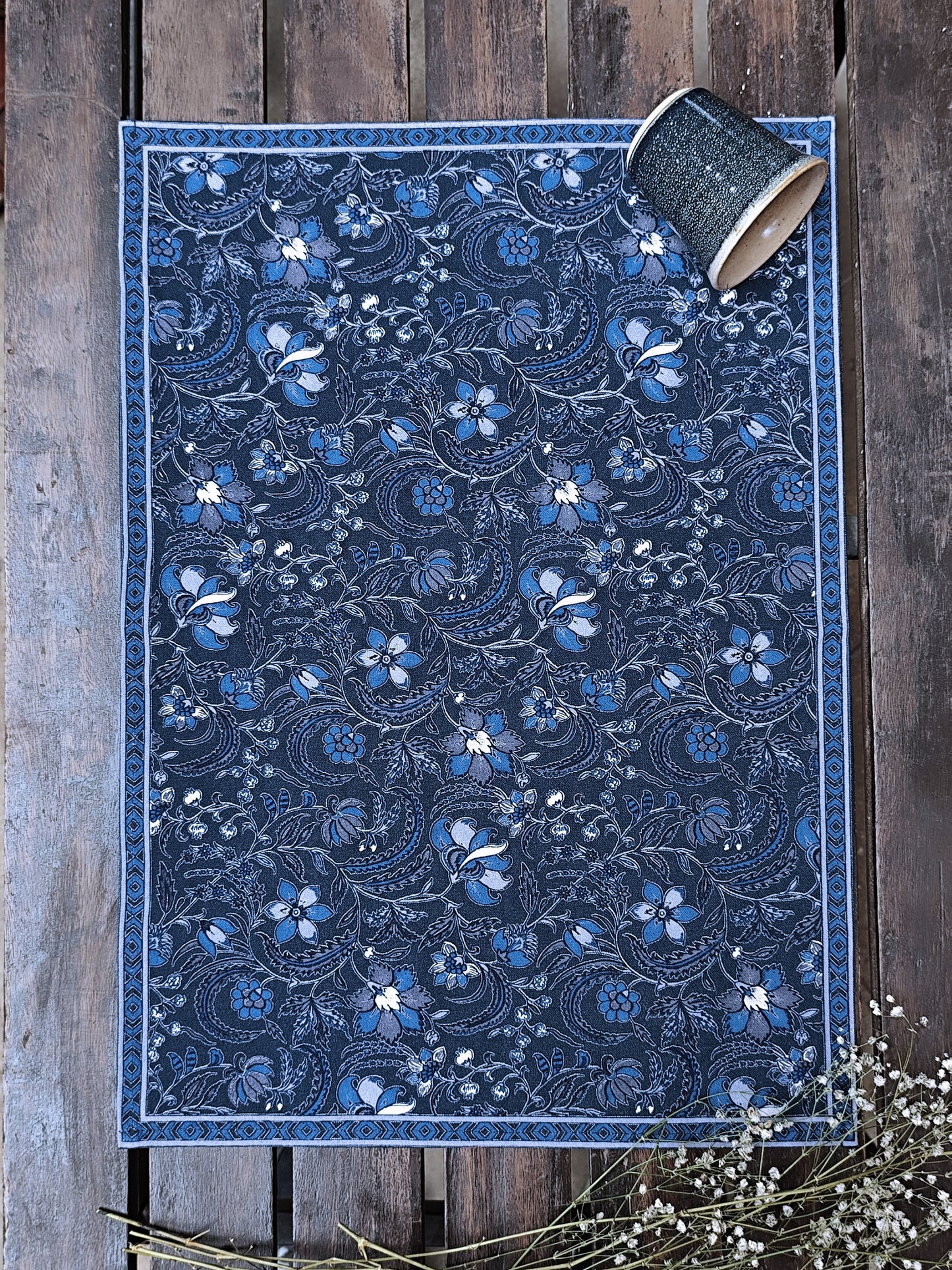 Printed Mat Set of 6 : Pulicat Indigo