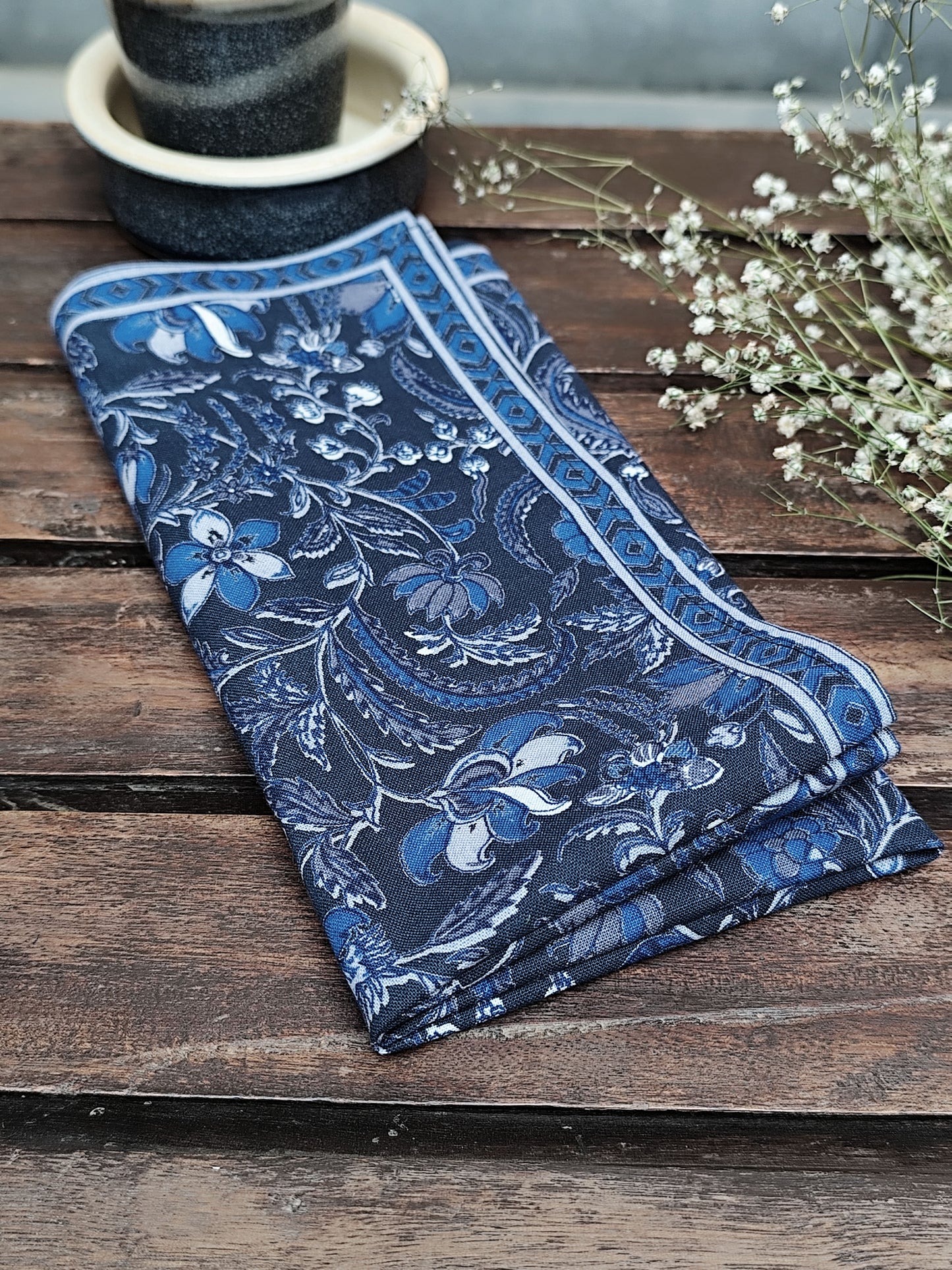 Printed Napkin Set of 6:  Pulicat Indigo