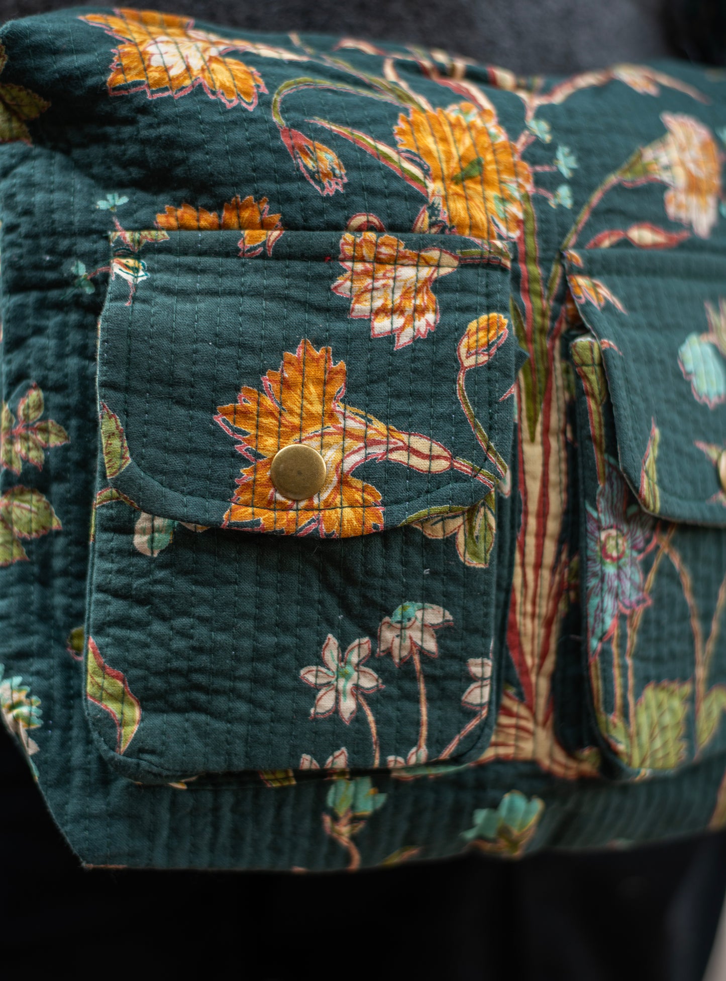 Quilted Camp Bag : Garden Emerald Sheeting