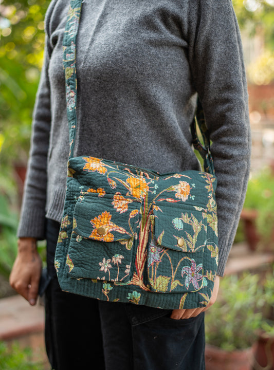 Quilted Camp Bag : Garden Emerald Sheeting