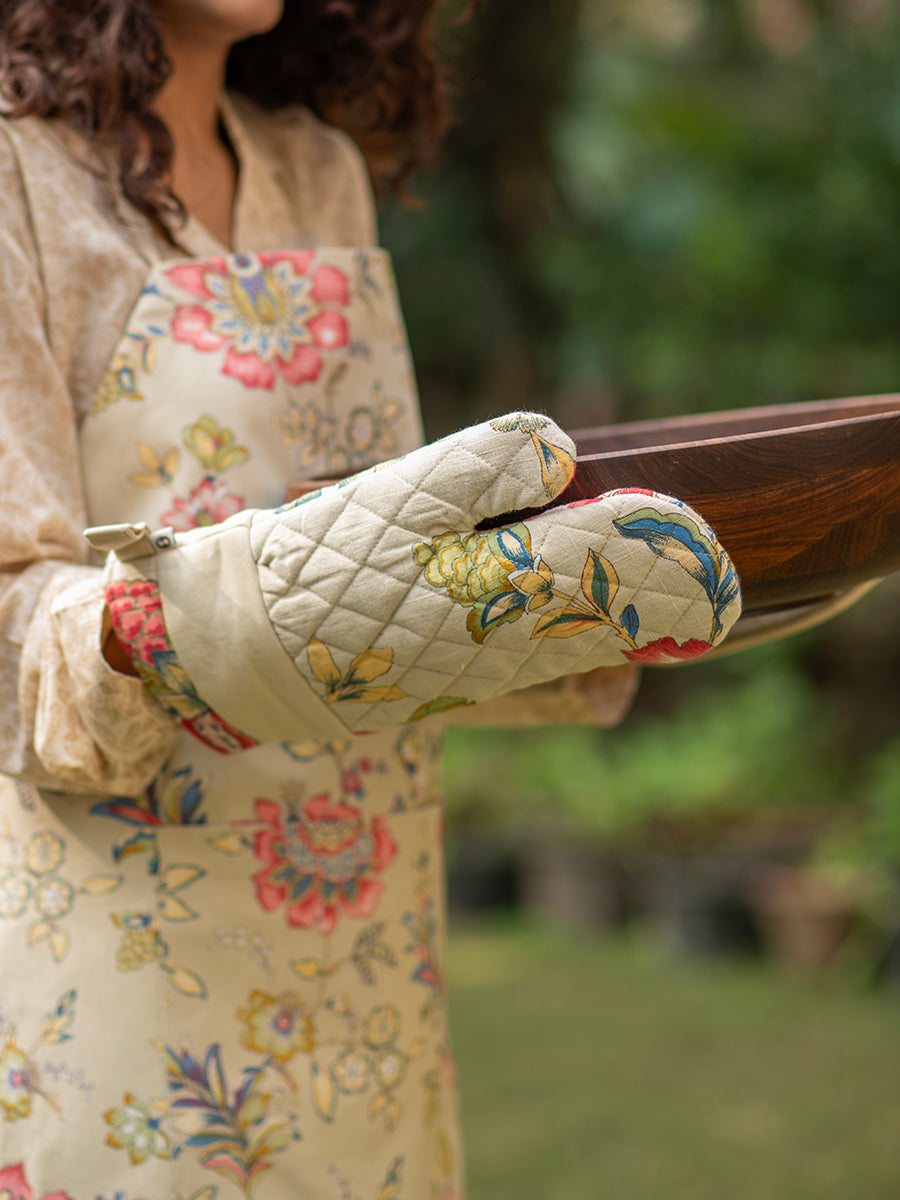 Canvas Oven Mitt : Rio Ivory