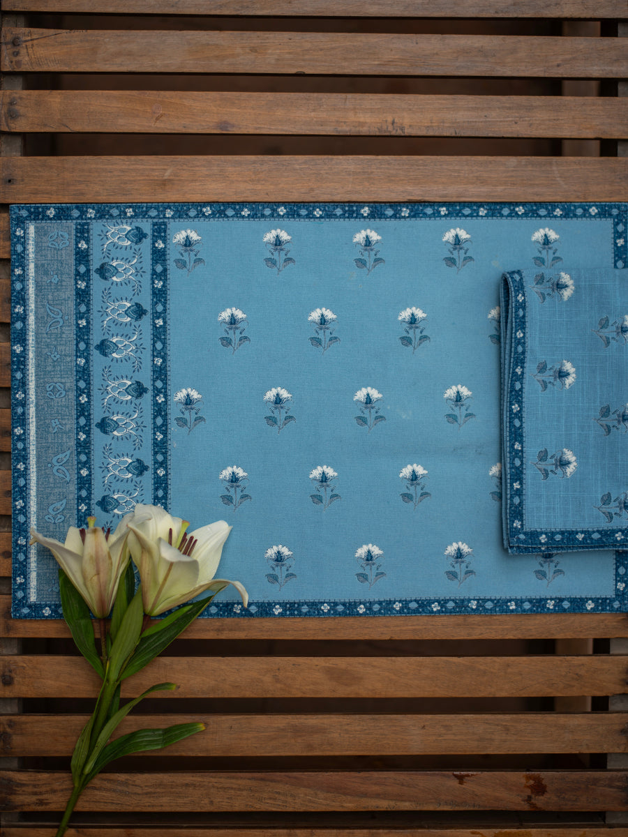 Canvas Mat Set of 6 : Sophia Blue