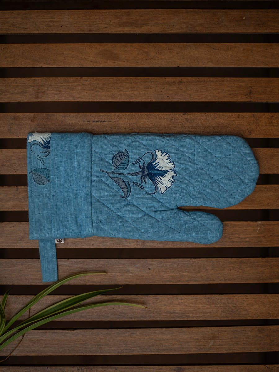 Canvas Oven Mitt : Sophia Blue