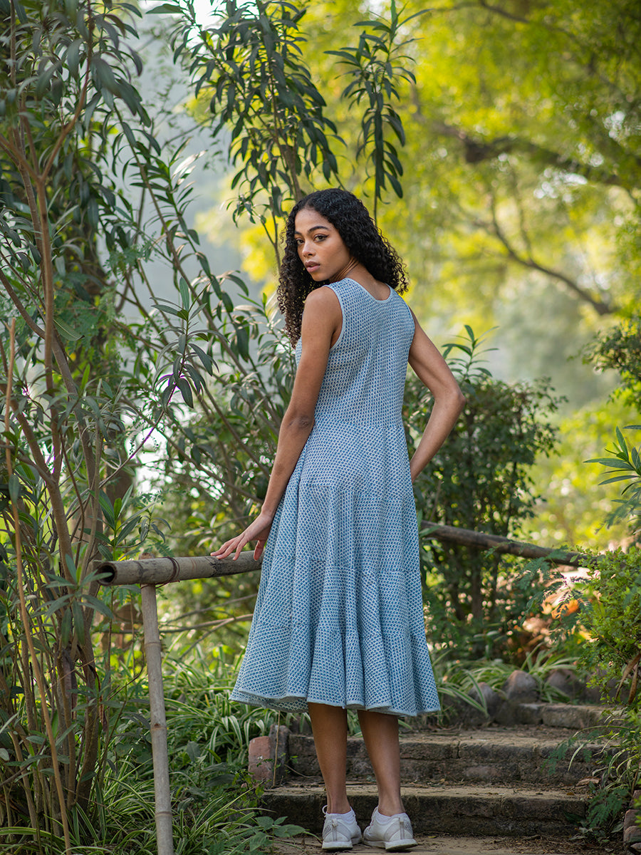 Summer Dress : Scales Blue