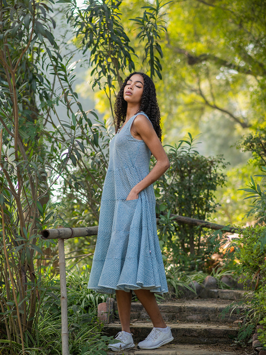 Summer Dress : Scales Blue