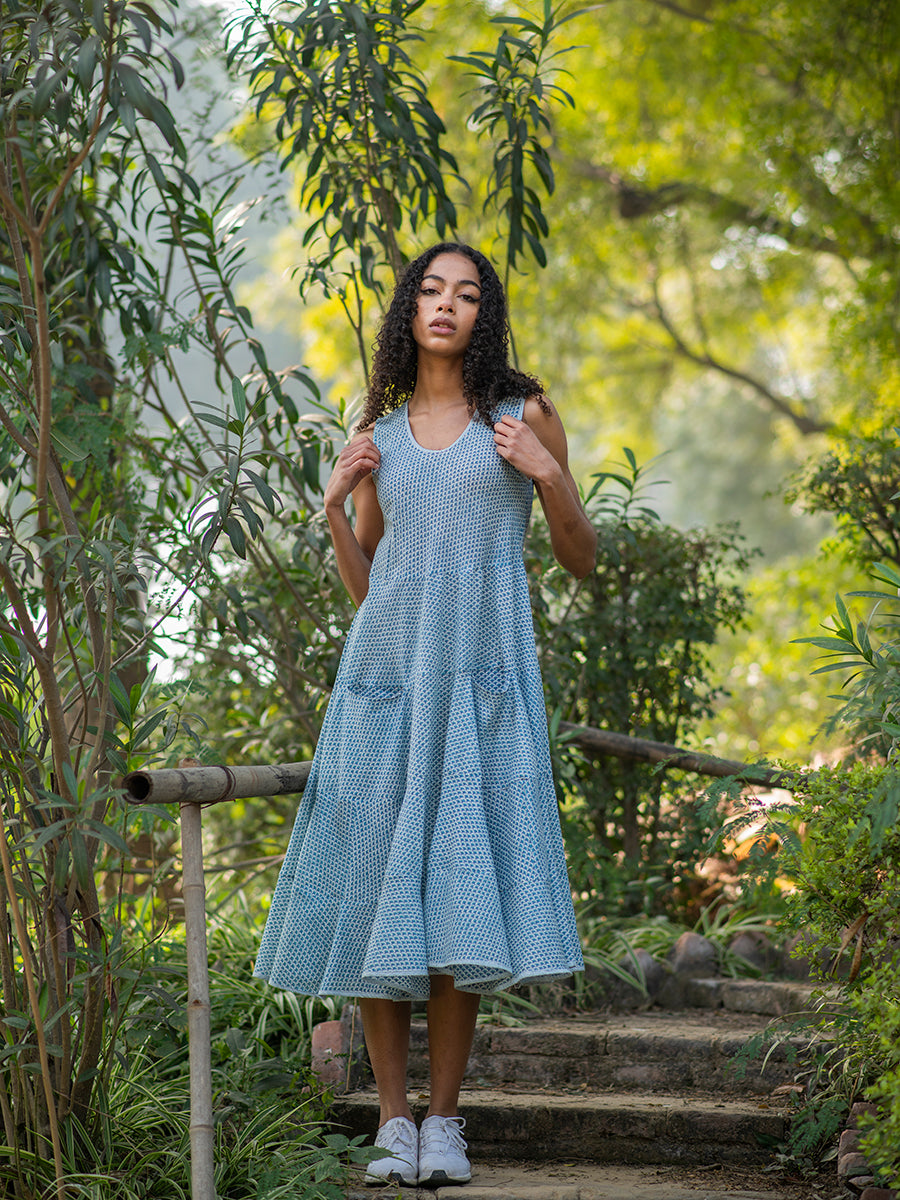 Summer Dress : Scales Blue