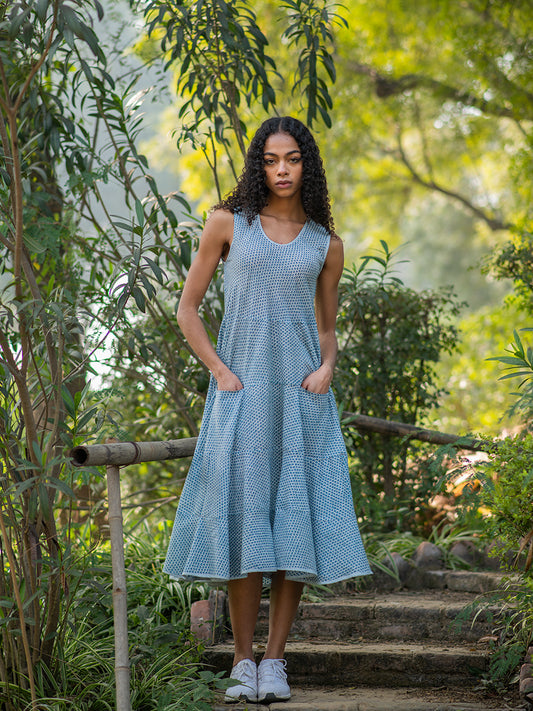 Summer Dress : Scales Blue