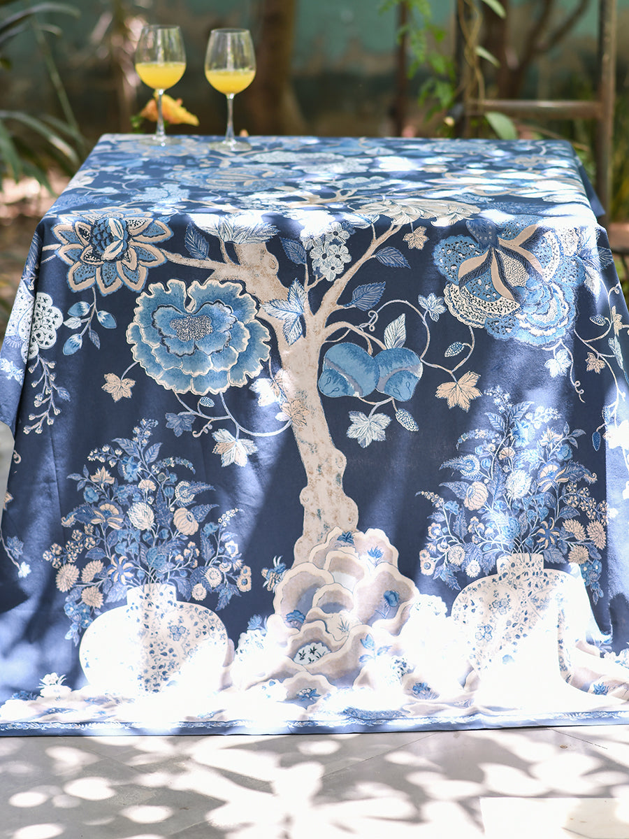 Table Cloth : Tree Of Life Indigo