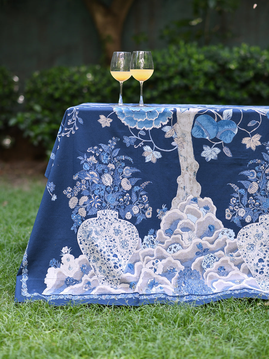 Table Cloth : Tree Of Life Indigo