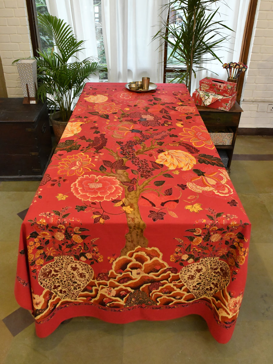 Table Cloth : Tree of Life Red